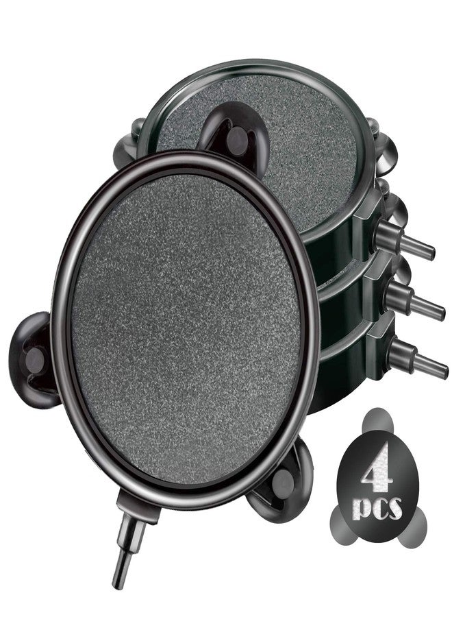 HOCTRAKA 4 Pieces 4 Inch Air Stone Disc Bubbler Diffuser with 12 Pieces Suction Cups for Aquarium Hydroponics Fish Tank Air Pump Round Aquarium Air Stone Kit - Image 1